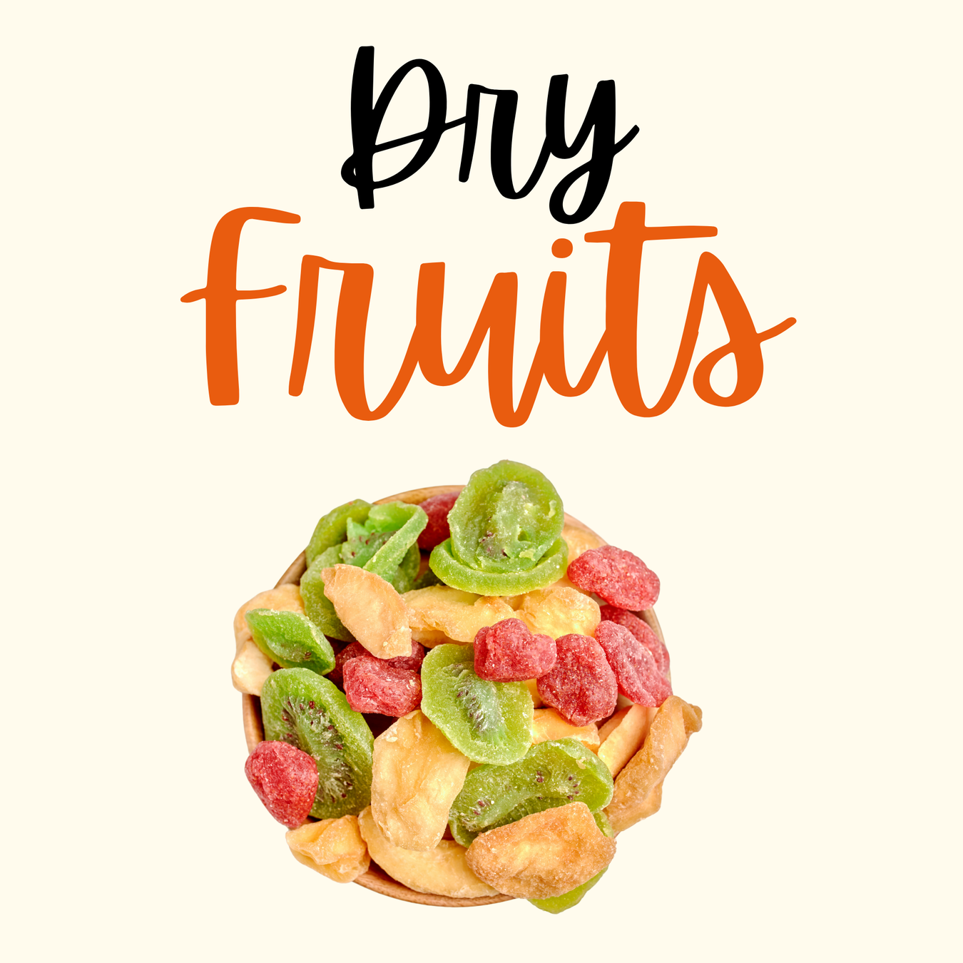 Assorted premium dry fruits including apricots, raisins, figs, berries, and plums arranged neatly